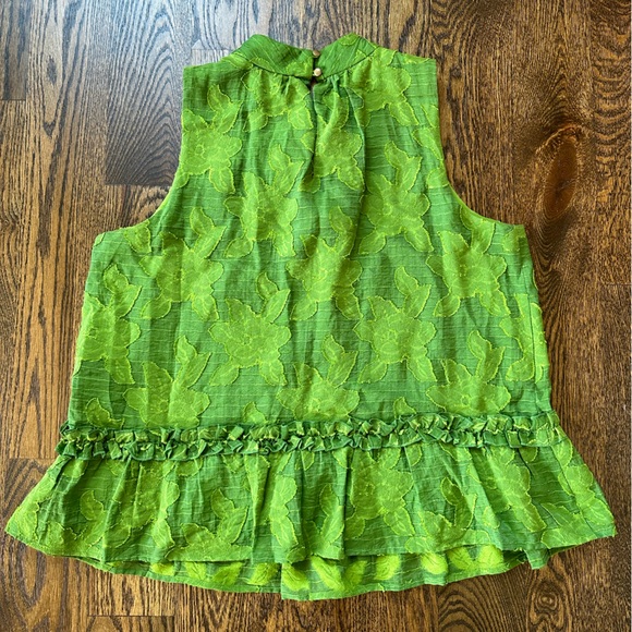 Maeve by Anthropologie Green Patterned Tank Top Size 12 - Picture 5 of 8